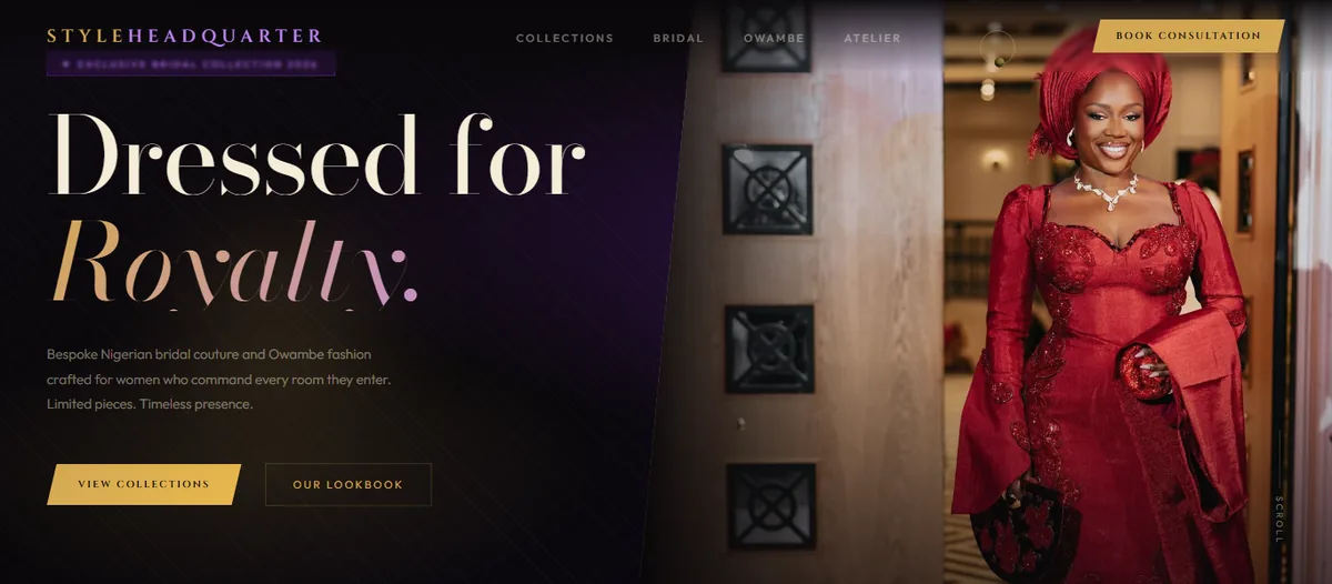 Style Headquarters Atelier website hero screenshot