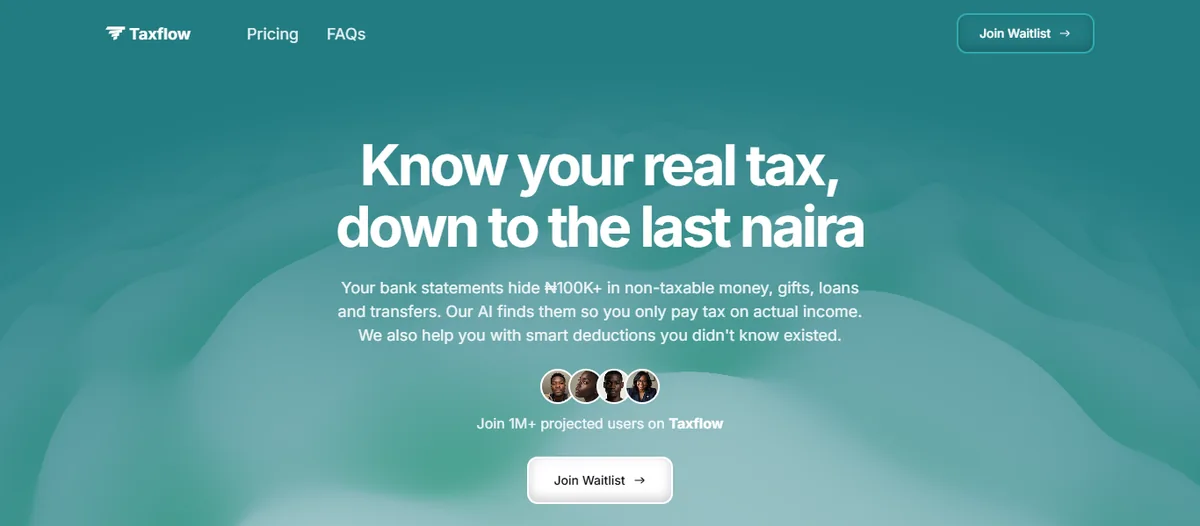 Taxflow website hero screenshot